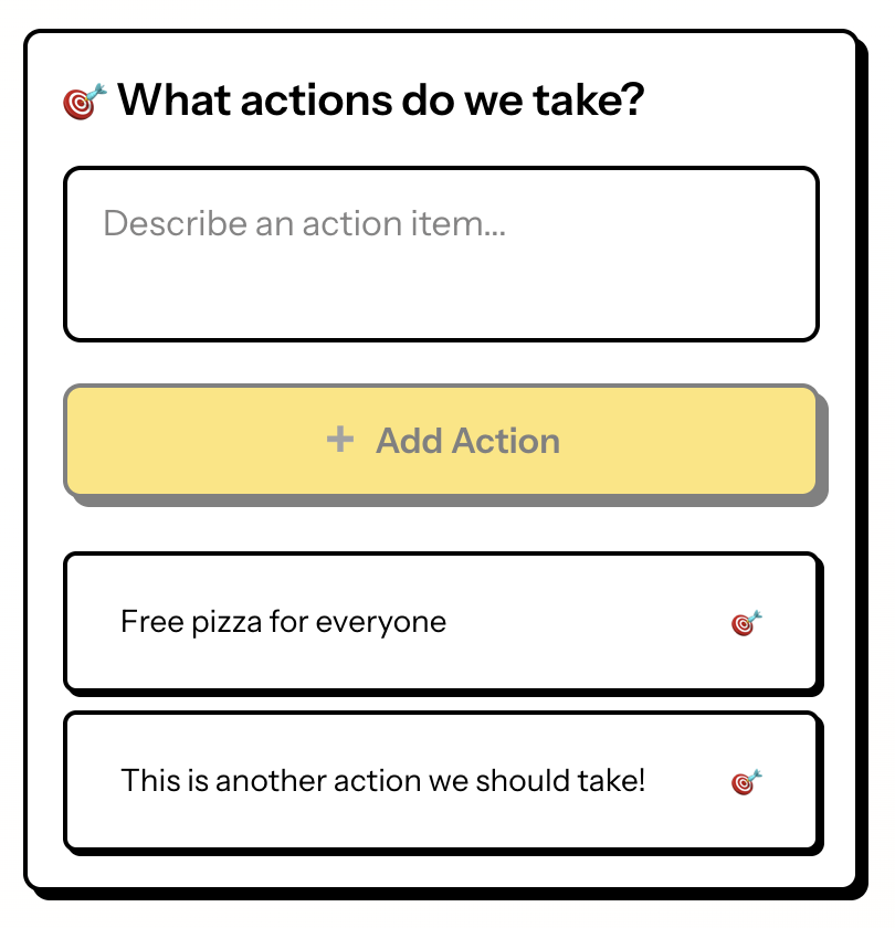 Fast Retro Action Items Feature